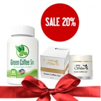 combo giảm giá 20% cho viên uống tan mỡ green coffee slim và kem tan mỡ la'queen slim