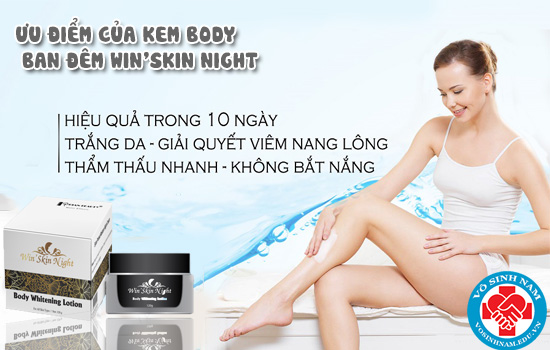 Win’skin Nigh ,kem dưỡng trắng da toàn thân ban đêm