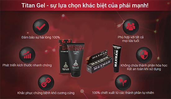 Gel titan chính hãng đảm bảo hiệu quả và an toàn tuyệt đối